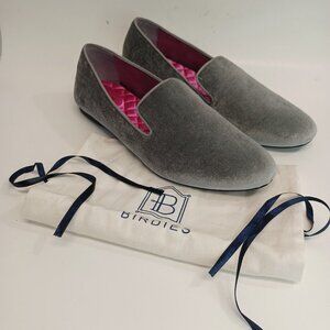 Birdies The Starling Stone Velvet Flats with Shoe Bag Womens US 12